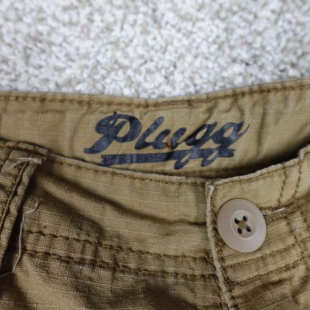 Plugg Boys Brown Cargo Shorts Size 12 Utility Multi-Pocket Skater Gorpcore